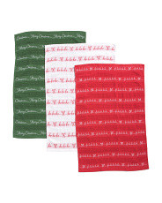 Set Of 3 Christmas Sentiments Assorted Weft Kitchen Towels | Marshalls