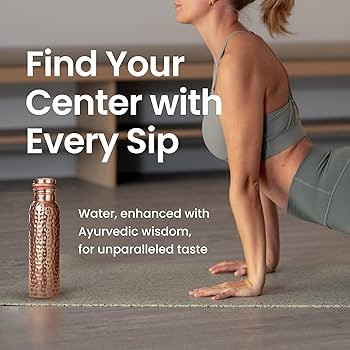 34oz Pure Copper Water Bottle for Drinking – Ayurvedic Hammered Copper Water Bottle, Leak Proof... | Amazon (US)