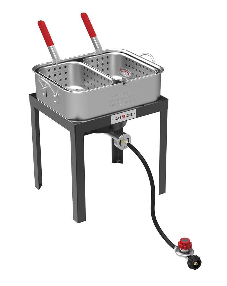 Gas One Double Fryer with 2 Baskets Propane Burners for Outdoor Cooking – Heavy Duty 18Qt Alumi... | Amazon (US)
