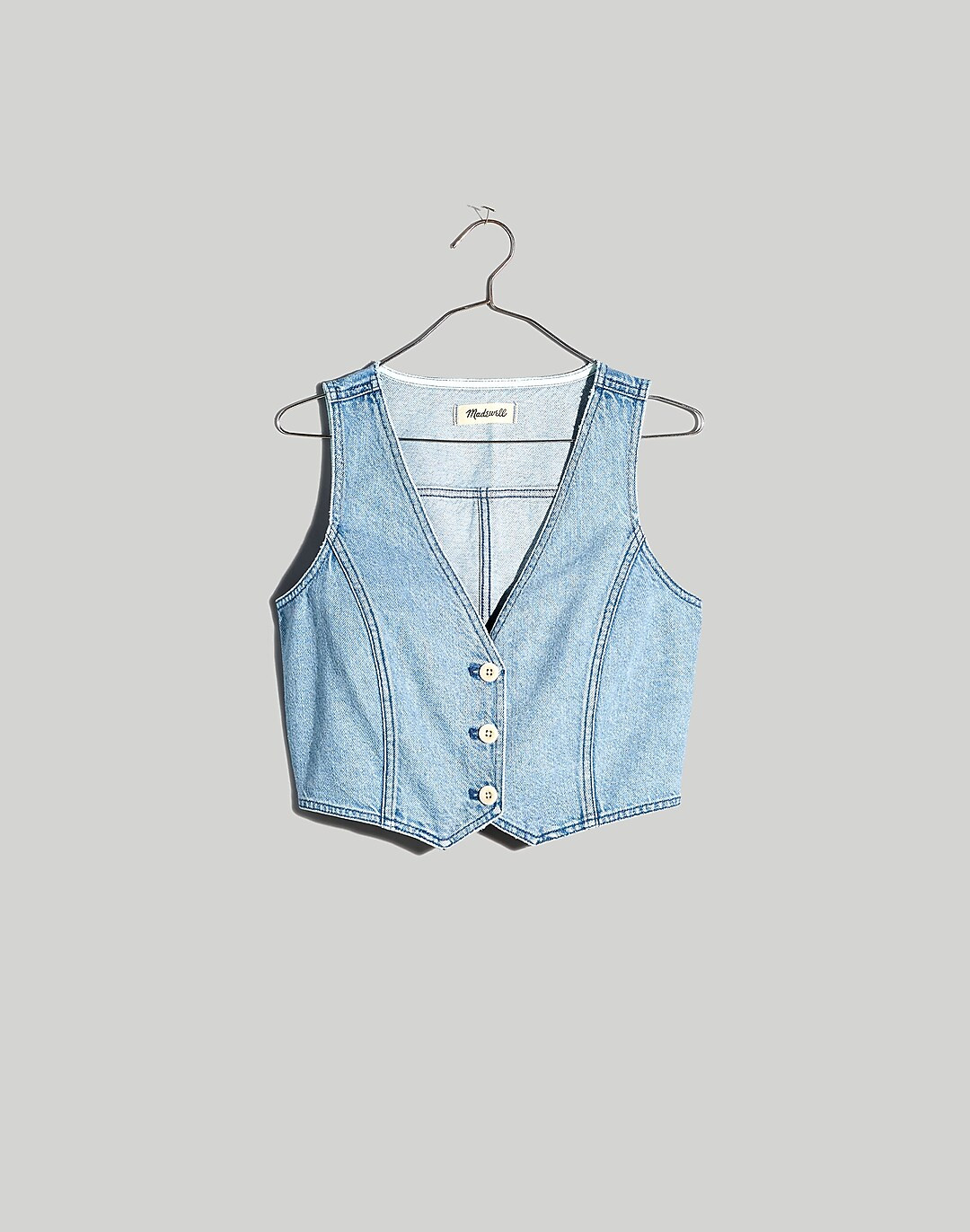 Cotton-Hemp Denim Katrina Crop Vest Top | Madewell