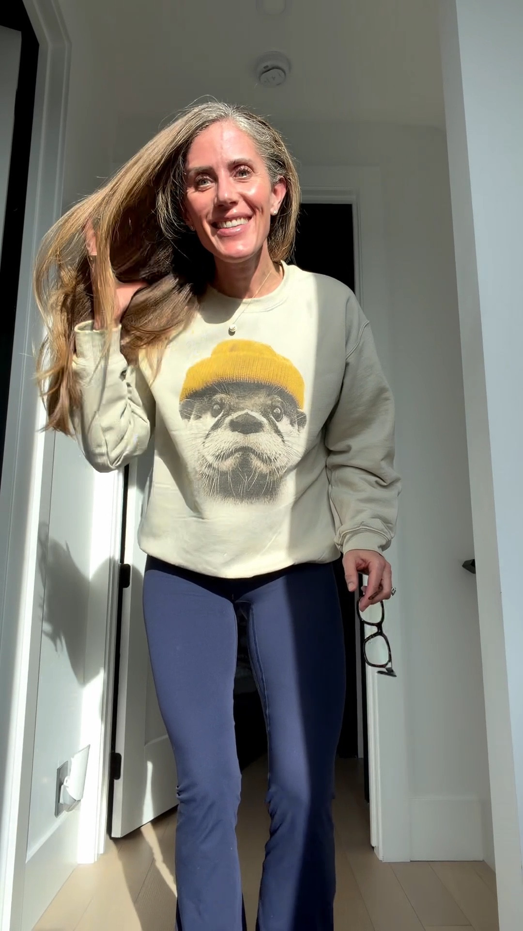 The CUTEST otter sweatshirt that is so cozy. 

I love supporting Etsy shops. 

I’m 5’9” and this is a unisex small in the color sand. 

Wearing with the Vitality Cloud II Trouser in Oxford (for some reason the thumbnail they show is wrong, but it is the right link for the e bootcut legging)  

#LTKfitnessgoals #LTKOver40 #LTKootd