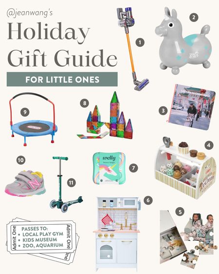 holiday & birthday gift ideas for toddlers and little kids

1. Mini Dyson vacuum
2. Gymnic Ride-On Bouncy Horse
3. Personalized board book (link in my blog post)
4. Melissa & Doug ice cream shop 
5. Personalized puzzle
6. Mini play kitchen 
7. Stocking stuffers (linked in my blog post)
8. Magnetic tiles
9. 3ft indoor trampoline
10. Rainbow New Balance sneakers (linked in my blog post)
11. Scooter
12. Experiential gifts


#LTKGiftGuide #LTKfamily #LTKkids