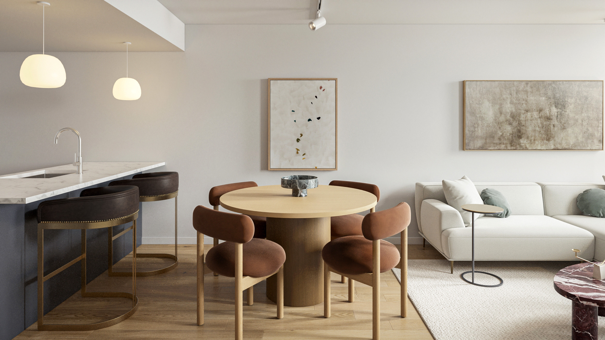  

 New York Apartment Interior Design-limited space doesn't mean cluttered or basic. We planned this for an elevated and welcoming look with a contrasting jewel color scheme. 

#LTKHome