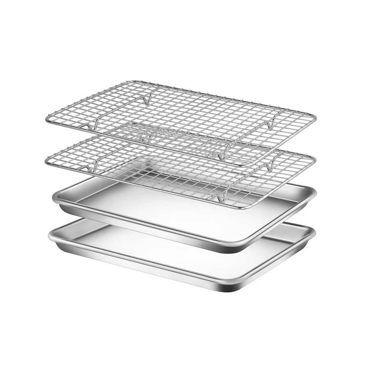 NutriChef Non Stick Baking Sheets, Cookie Pan Aluminum Bakeware with Cooling Rack, Professional Q... | Target