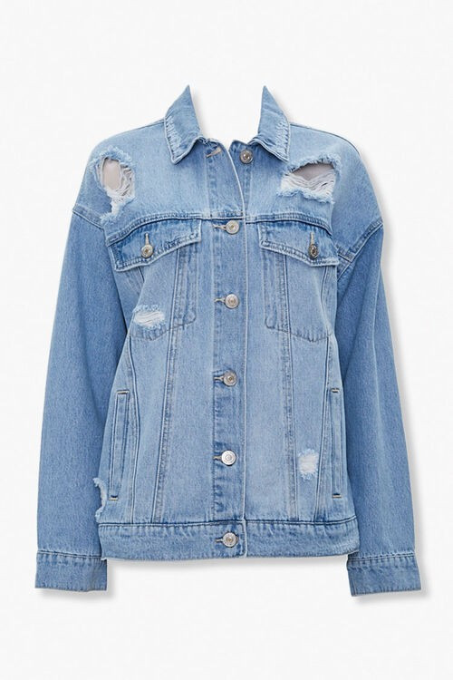 Distressed Boyfriend Denim Jacket | Forever 21 (US)