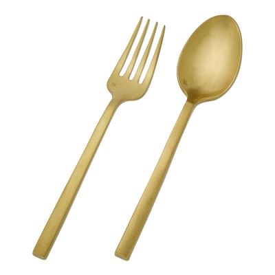 Fortessa Arezzo Brushed Gold Serving Set | Williams-Sonoma