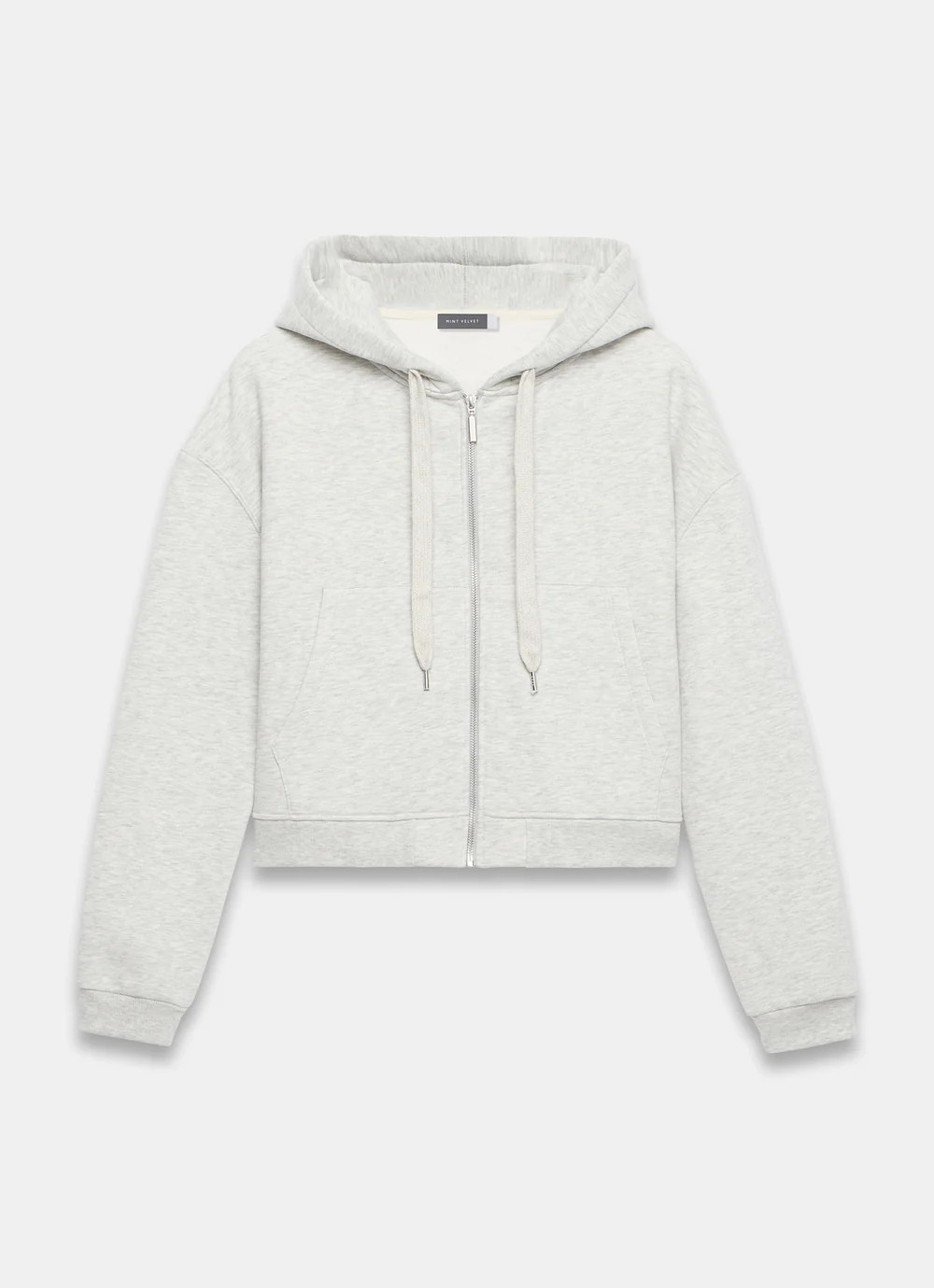 Grey Zip Front Hoodie | Mint Velvet