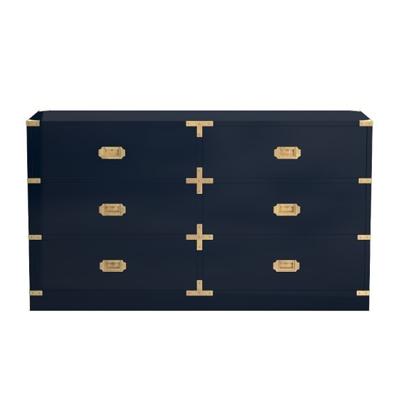 Campaign 6 Drawer Dresser, Artisanal Black, Antique Brass | Williams-Sonoma
