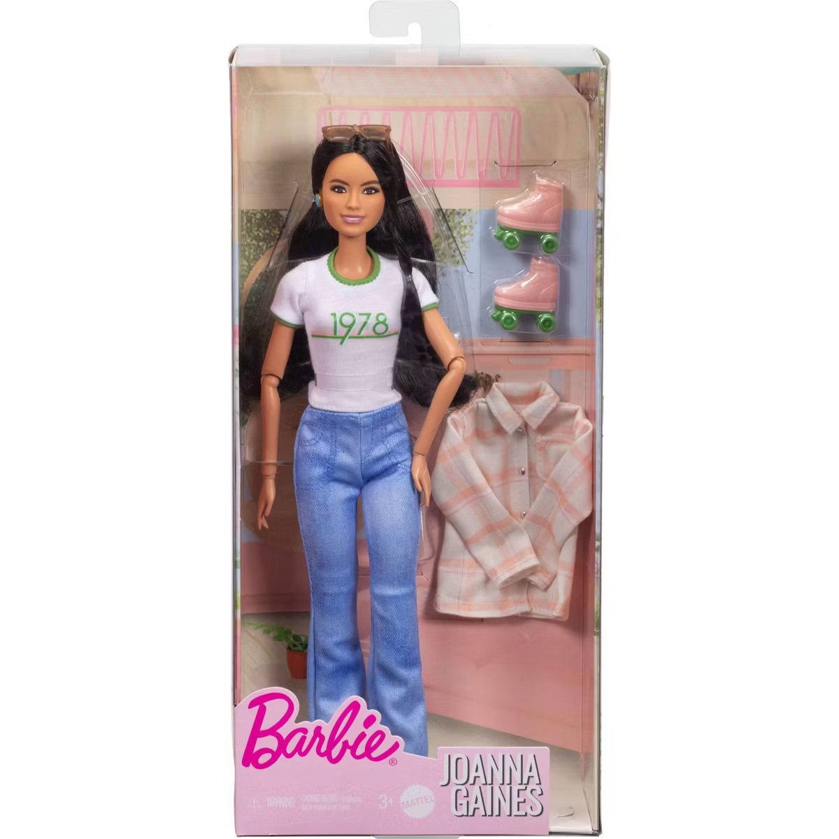 Barbie Joanna Gaines Doll, Posable, Brunette, in Jeans & Top with Roller Skates & Accessories | Target