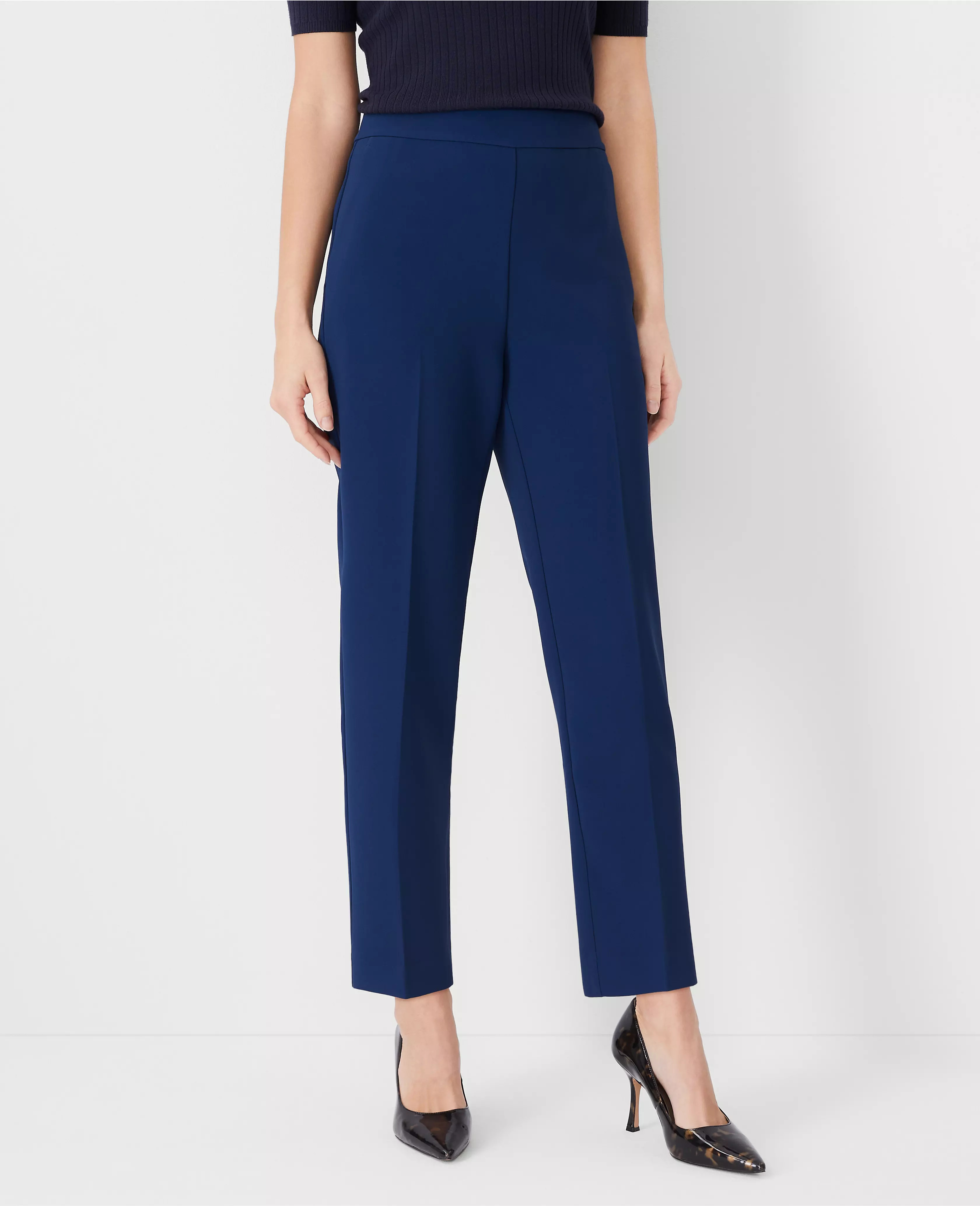The Petite Side Zip Ankle Pant in Fluid Crepe | Ann Taylor