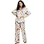 Womens Silk Satin Pajamas Set Button Down 2 Piece Pjs Long Sleeve Oversized Sleepwear with Pocket... | Amazon (US)