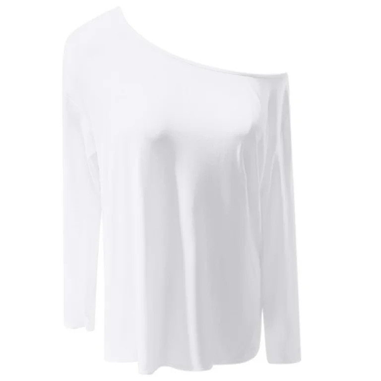 Womens Off The Shoulder Tops Oversized Tshirts Long Sleeve Regular and Plus Size Tops Long Sleeve... | Walmart (US)