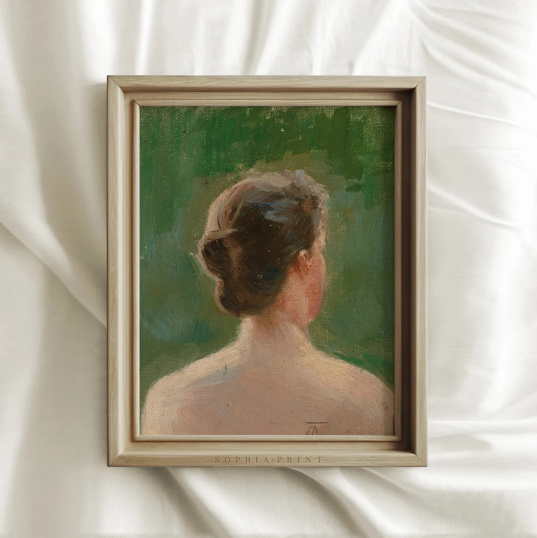 Woman is Back, Green Front Girl, Blonde Woman, Farmhouse Painting, Vintage Wall Art, Mailed Art P... | Etsy (US)