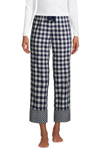 Draper James x Lands' End Women's Cotton Poplin Pajama Crop Pants | Lands' End (US)