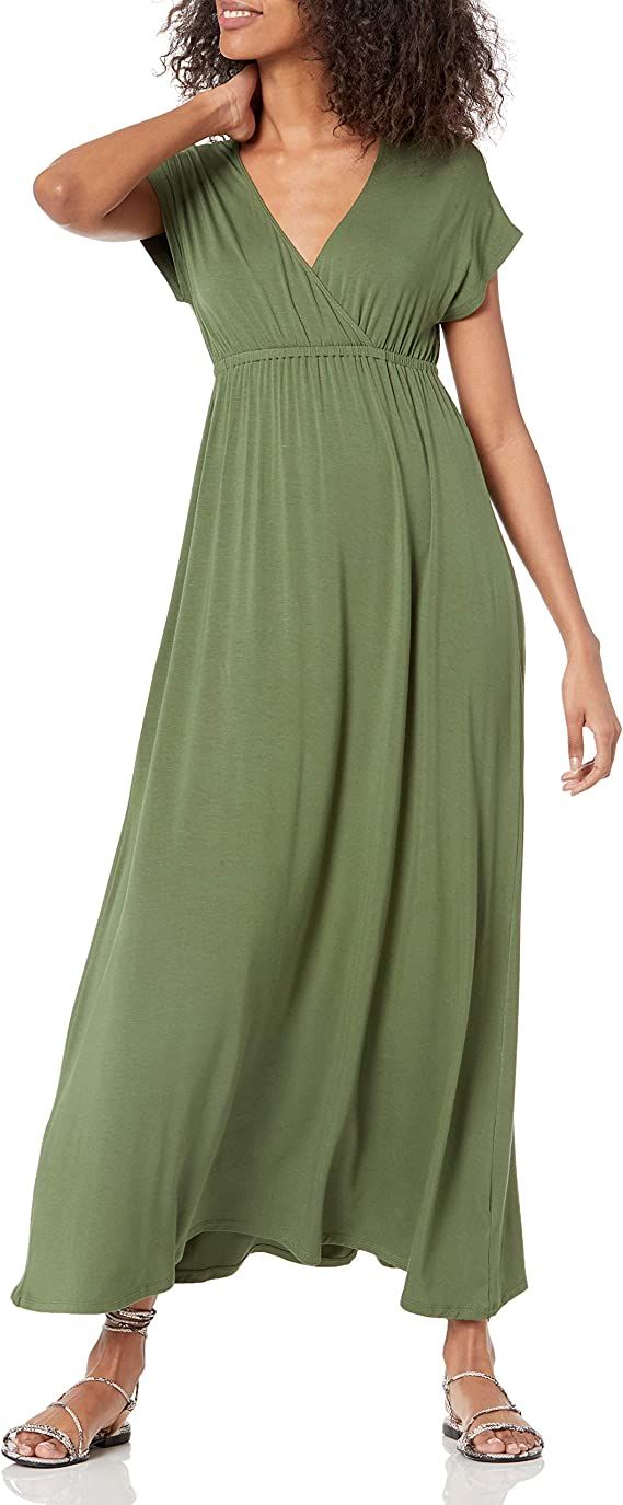 Amazon Essentials Women's Surplice Maxi Dress | Amazon (US)