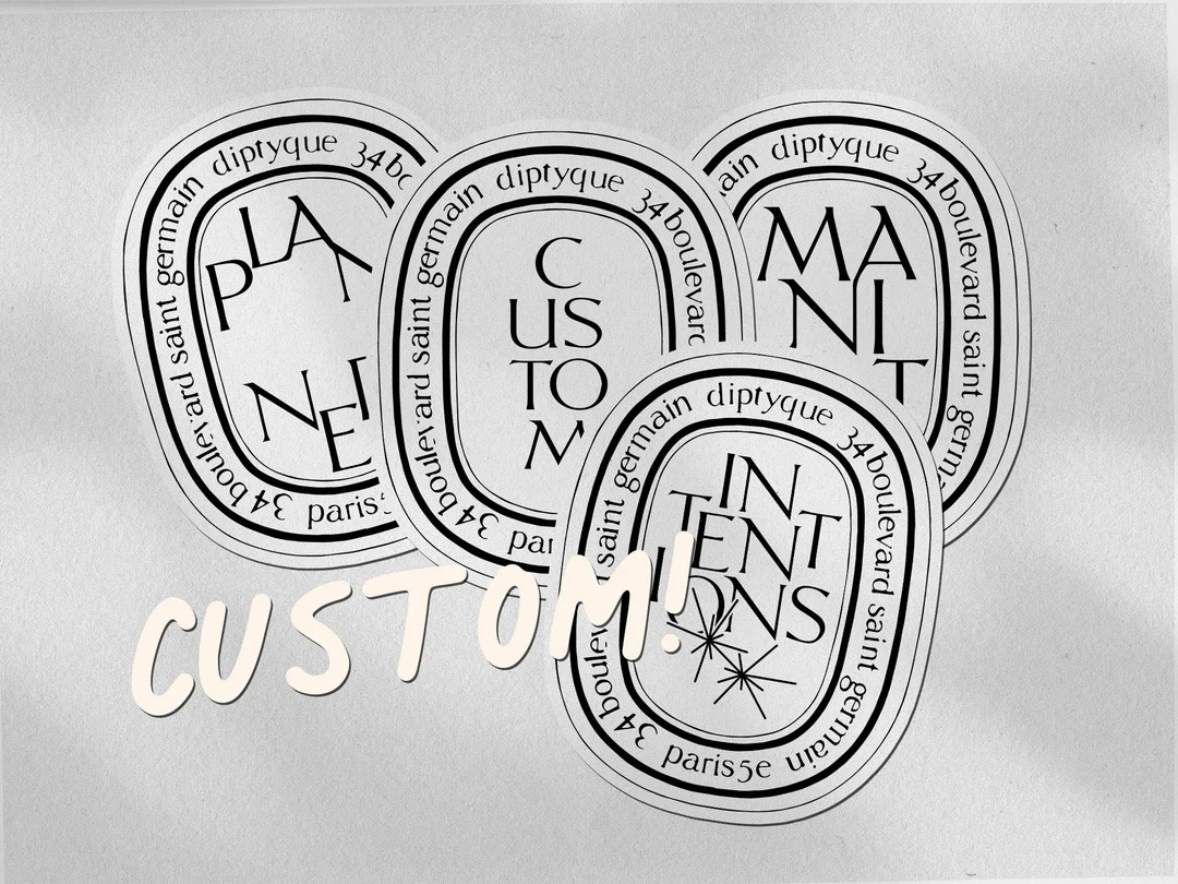 CUSTOM Diptyque Inspired Stickers, Diptyque Stickers, Bridesmaid Gifts - Etsy | Etsy (US)