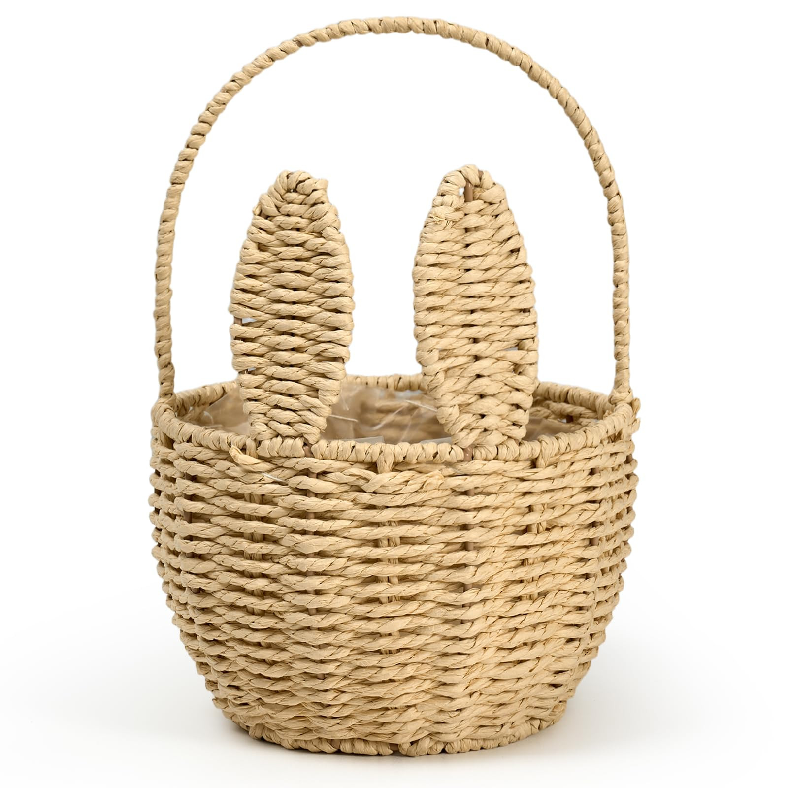 Easter Bunny Basket with Handle Handmade Wicker Bunny Ears Picnic Basket Sturdy Rattan Woven Rabb... | Amazon (US)