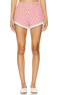 MAJORELLE Peggy Hot Short in Red & White Check from Revolve.com | Revolve Clothing (Global)