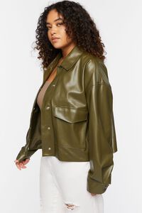 Plus Size Faux Leather Trucker Jacket | Forever 21 | Forever 21 (US)