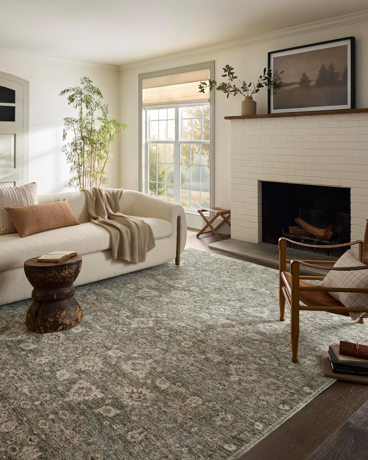 Loloi Magnolia Home Junie Lagoon/Natural 5'-3" x 7'-6" Area Rug | Amazon (US)