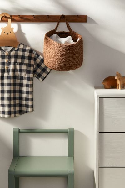 Cotton Wall Storage Basket - Deep green - Home All | H&M US | H&M (US + CA)