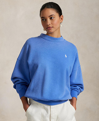 Polo Ralph Lauren Women's Oversize Back-Logo Fleece Crewneck Sweatshirt - Macy's | Macy's