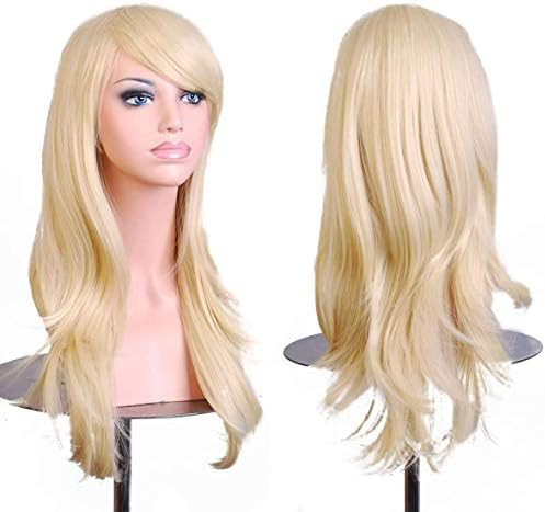 28 "Women's Hair Wig Long Big Wavy Hair Heat Resistant Wig for Cosplay Party Costume (Light Blonde) | Amazon (US)