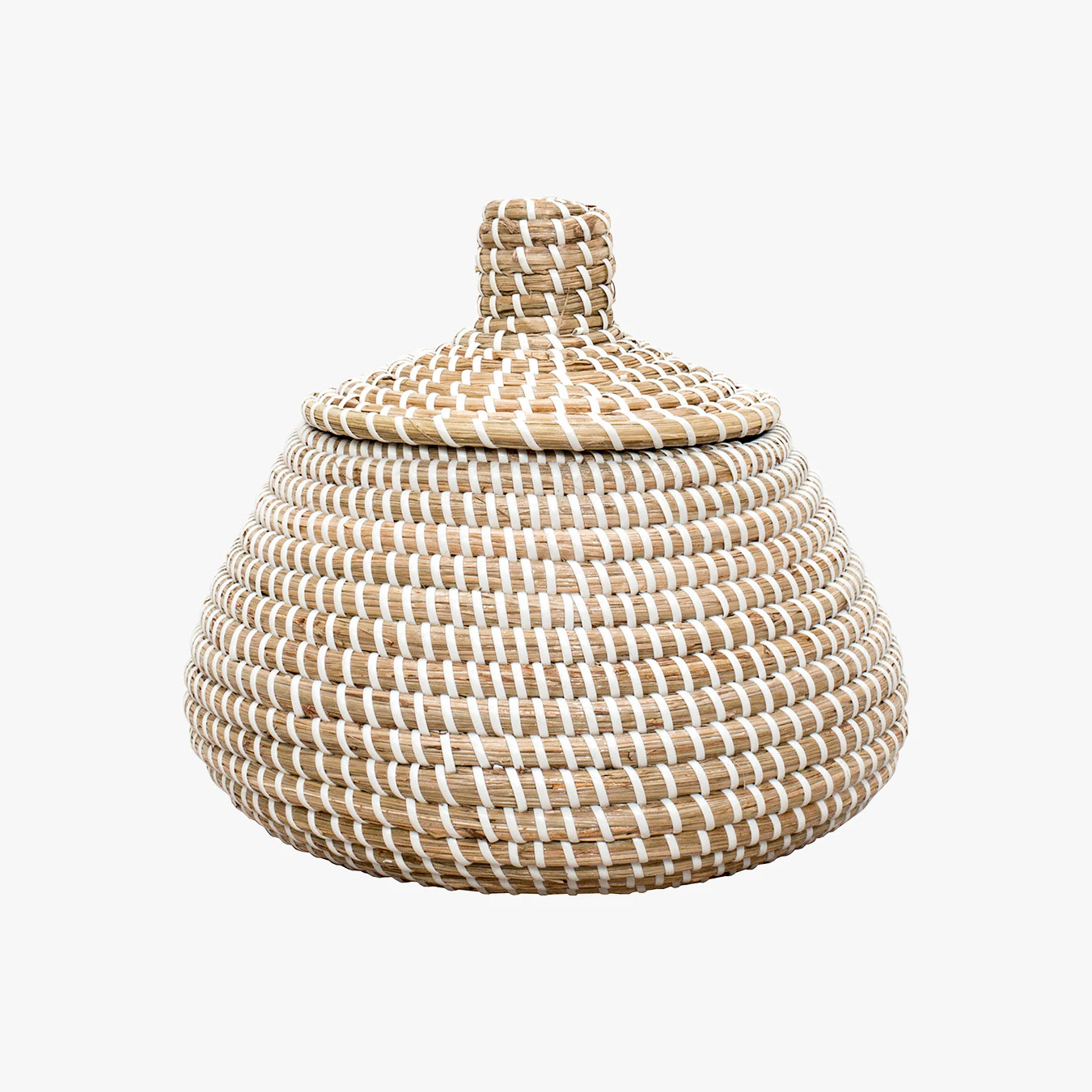 Sukoshi Lidded Basket - White - Seagrass | Fy! (UK)
