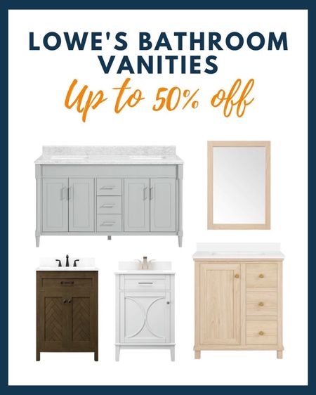 Planning a bathroom renovation for the spring/summer?? Lowe’s currently has up to 50% OFF bathroom vanities!!! 😍🔥🔥 We linked a few of our favorite finds to help you get a jump start on the perfect design. 🙌🏼🤩

#LTKsalealert #LTKhome #LTKFind
