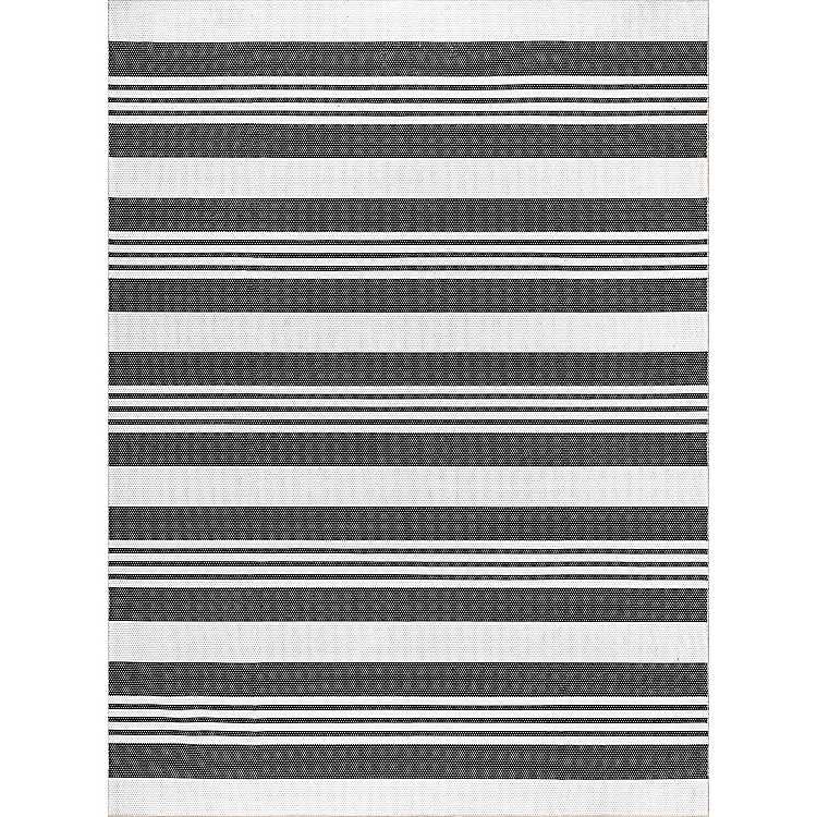 Gray and Black Striped Washable Area Rug, 5x8 | Kirkland's Home