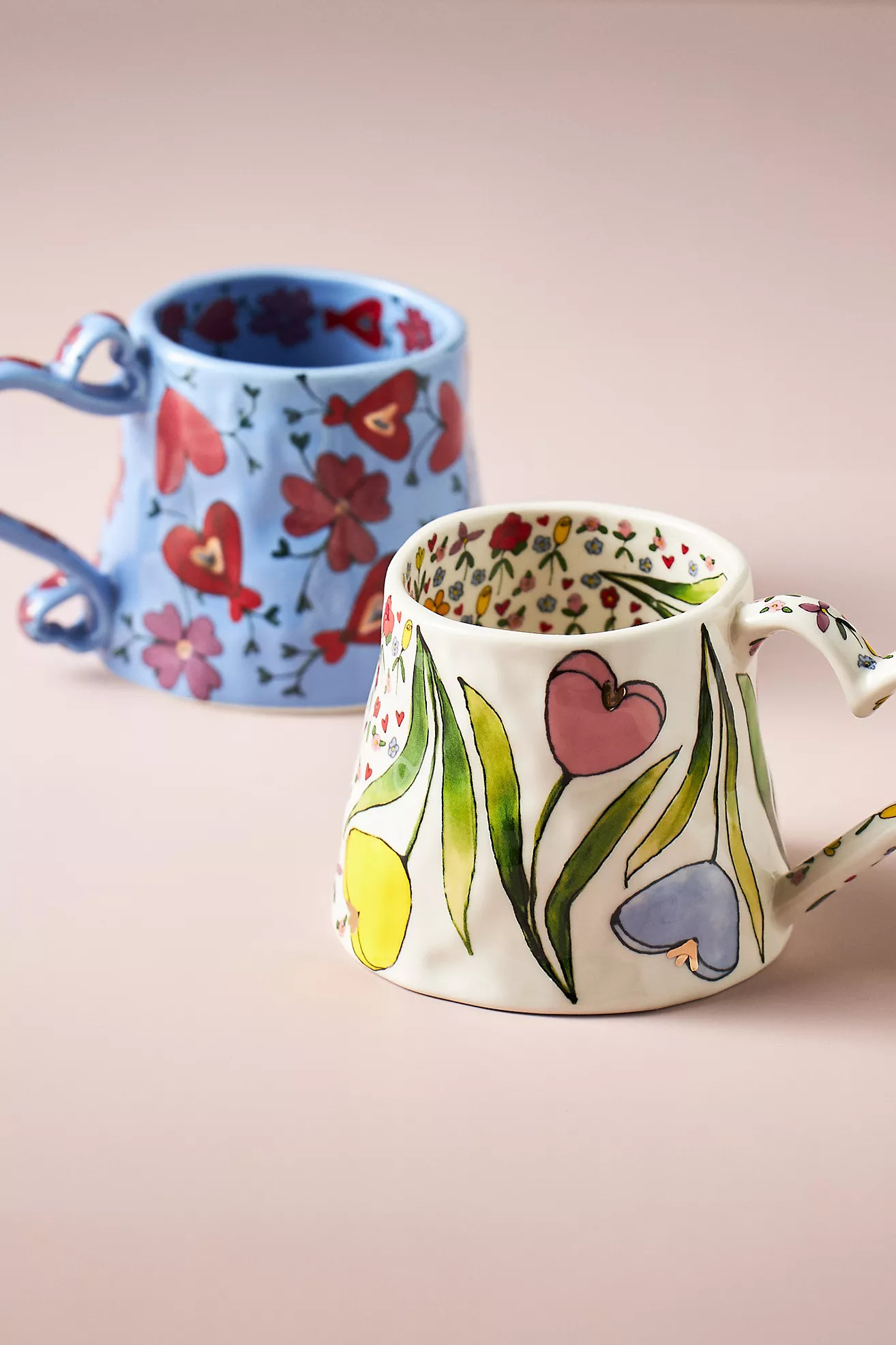 The Mud Fairy Blooming Hearts Stoneware Mug | Anthropologie (US)