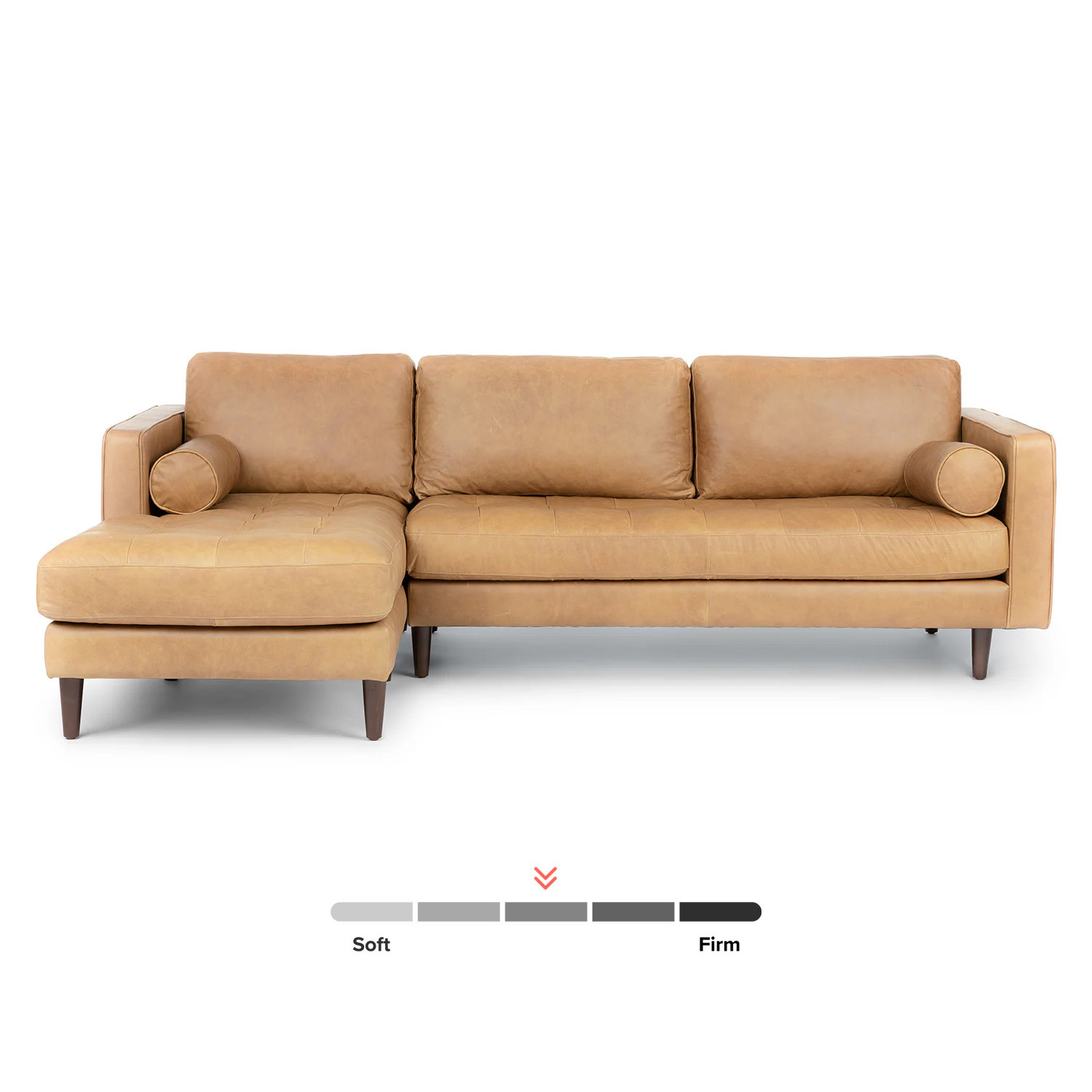 Sven 100" Tufted Leather Left Sectional - Charme Tan | Article