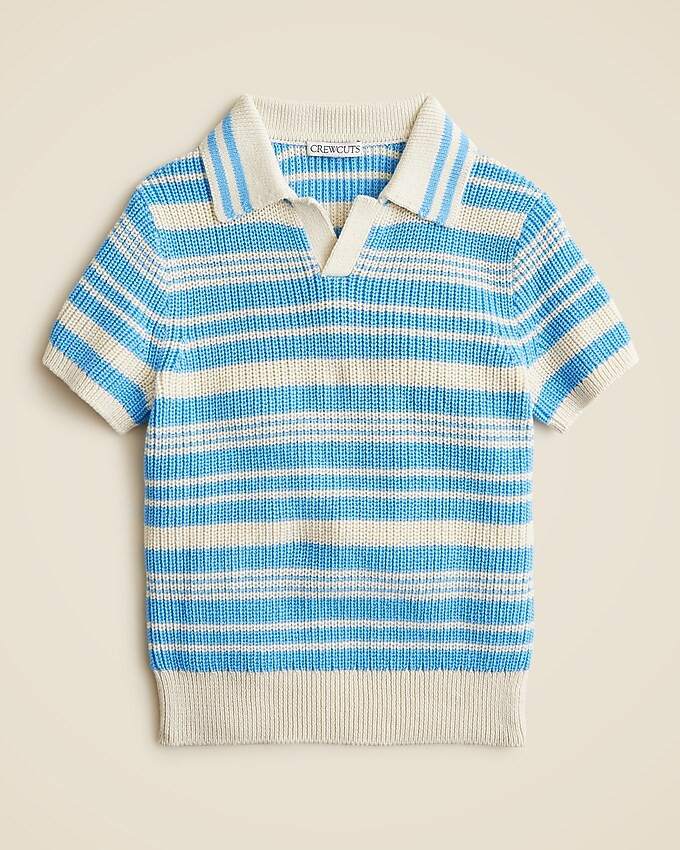 Kids' short-sleeve johnny-collar sweater-polo in stripe | J. Crew US