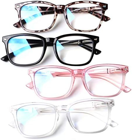 Henotin 4-Pack Blue Light Blocking Reading Glasses Women Men,Spring Hinge Computer Readers,Anti U... | Amazon (US)