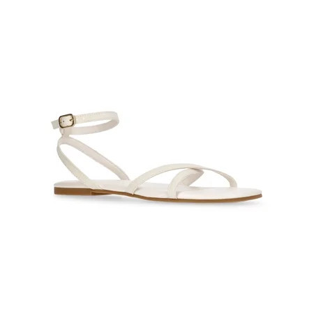 Time and Tru Women s Strappy Flat Sandals | Walmart (US)