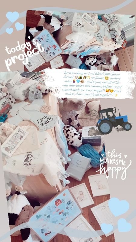 Been working on Levi Rhett’s little farm-themed 🐮🚜🐴🌾 (so fitting 🥹) nursery today🤰🩵👶🏼 - and laying out all of his cutie little pieces this morning before we got started made me soooo happy!! 🥰🤭 can’t wait to share once it’s all together!! ✨ linked lots of these sweet little farm nursery decor items for y’all below 👇🏽

#LTKbump #LTKbaby #LTKfamily