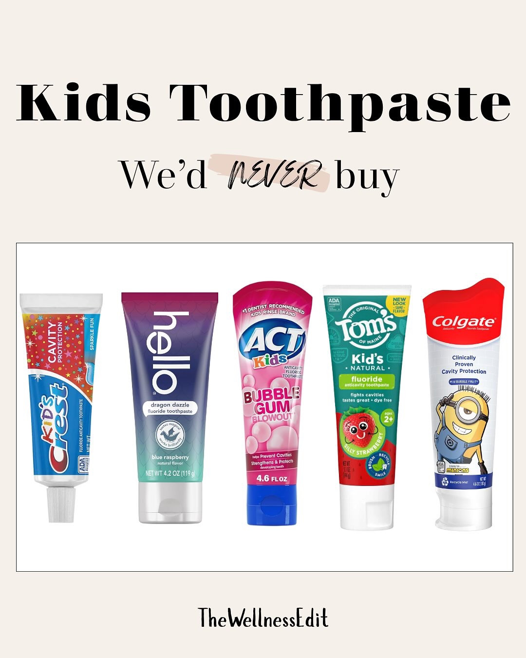 When it comes to kids’ toothpaste, the packaging can look fun and harmless… but most mainstream options actually contain ingredients that aren’t so kid-friendly.

Many popular brands include:
❌ Artificial dyes & colorants (linked to hyperactivity + unnecessary chemical exposure)
❌ Artificial sweeteners & flavors (taste like candy but offer zero health benefits)
❌ Foaming agents like SLS (can irritate little mouths and cause sensitivity)
❌ Hormone-disrupting chemicals (certain preservatives and additives are especially concerning for growing bodies)
❌ Excess fluoride (too much at a young age can lead to dental fluorosis—white streaks or spots on teeth)

✨ The good news? There are safe, non-toxic alternatives that clean teeth just as well (if not better), without the hidden risks.

Non-toxic kids’ toothpastes use gentle, natural ingredients like:
🌱 Xylitol → helps prevent cavities
🌱 Calcium carbonate or clay → polishes and strengthens teeth
🌱 Coconut oil → naturally antimicrobial
🌱 Mild essential oils or fruit extracts → safe flavor kids enjoy

Brushing is a habit your little one will carry for life—so starting them off with products that are safe and effective makes a huge difference. 🦷💛

Making this one swap means less chemical exposure every single day, while still protecting their teeth and overall health. A small change for peace of mind, and a big step for your child’s wellness. 🌿
 
Brands I mentioned:
	⁃ @davidsoralcare 
	⁃ @boka 
	⁃ @nobsroutines 
	⁃ @risewellco 
	⁃ @jackandjillkids