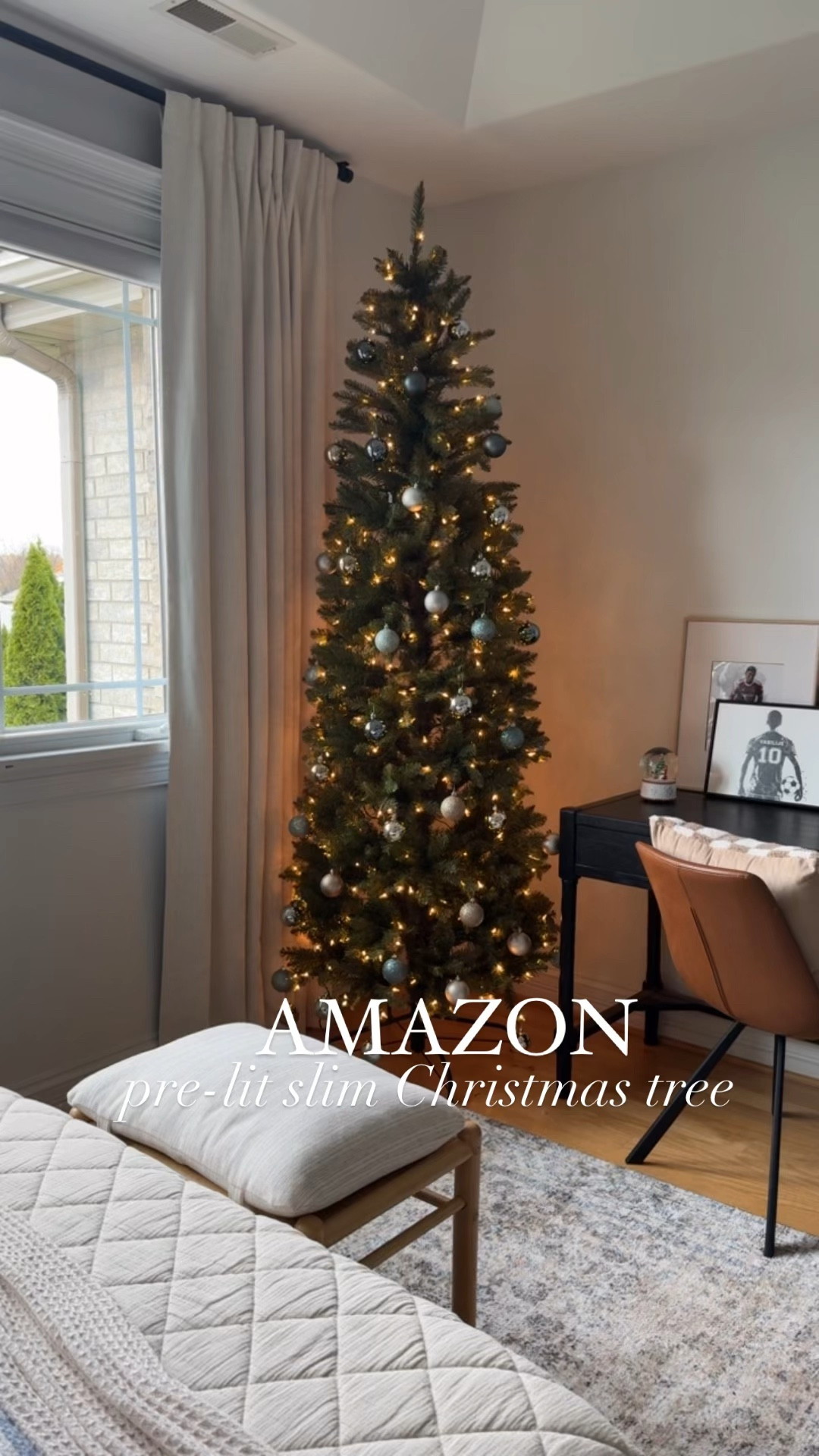 I found the perfect slim Christmas tree for the boys’ room. It’s the same brand as our basement Christmas tree. #amazonfind #amazonhome #founditonamazon #christmastree 

#LTKHome #LTKVideo #LTKHoliday