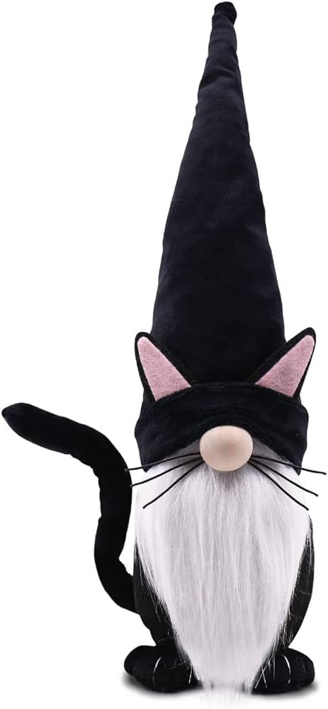 Upltowtme Black Cat Gnome Thanksgiving Christmas Decorations Collectible Figurines Gnome Plush Fa... | Amazon (US)