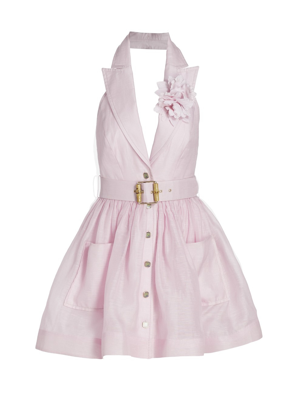 Women's High Tide Belted Linen Tuxedo Minidress - Lilac - Size 8 | Saks Fifth Avenue