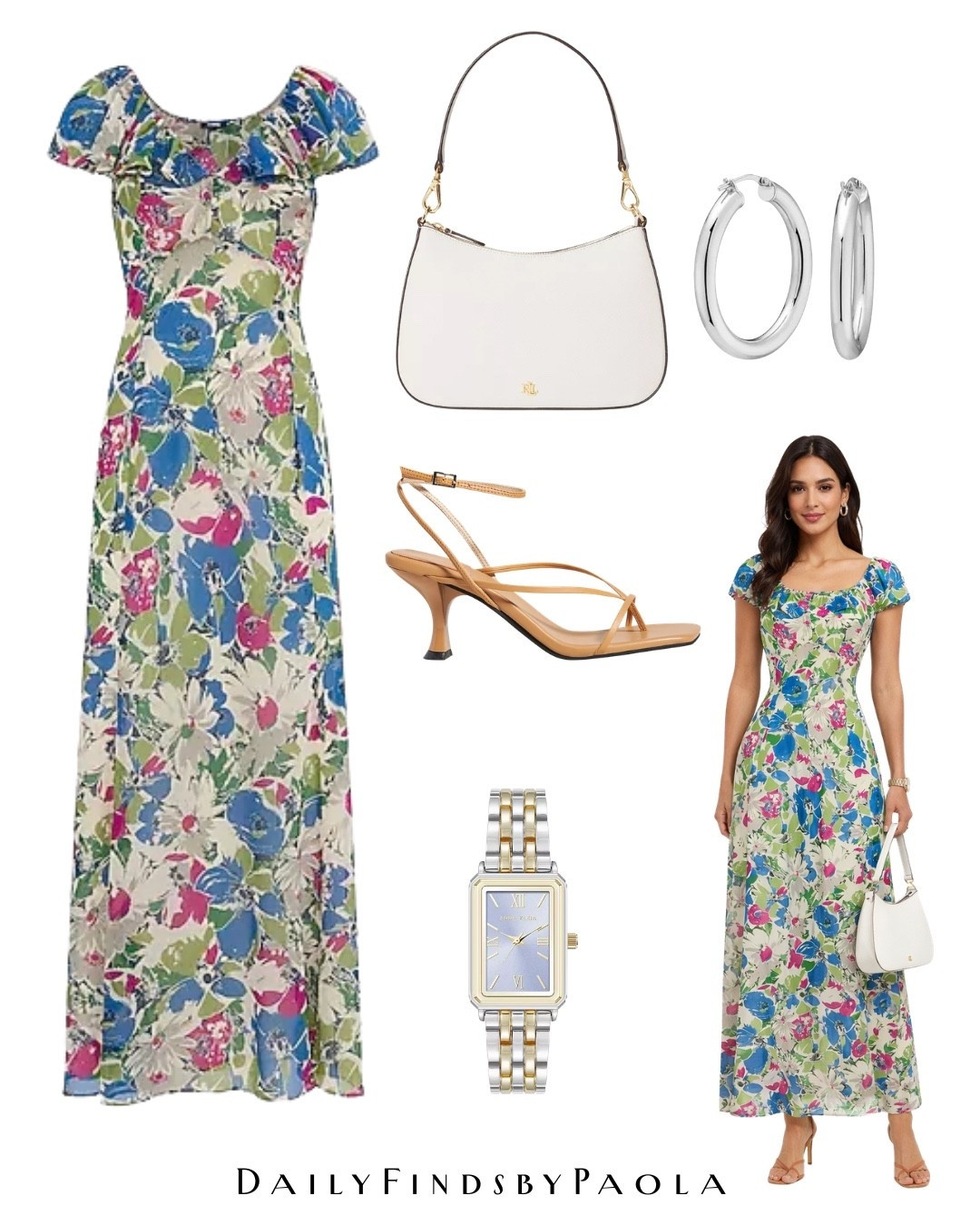 This floral maxi dress is giving the prettiest spring energy 🌿 Perfect for brunch, garden parties, or a wedding guest look. I paired it with neutral heels and a classic shoulder bag for an effortless polished outfit. 

#LTKSeasonal #LTKU #LTKootd