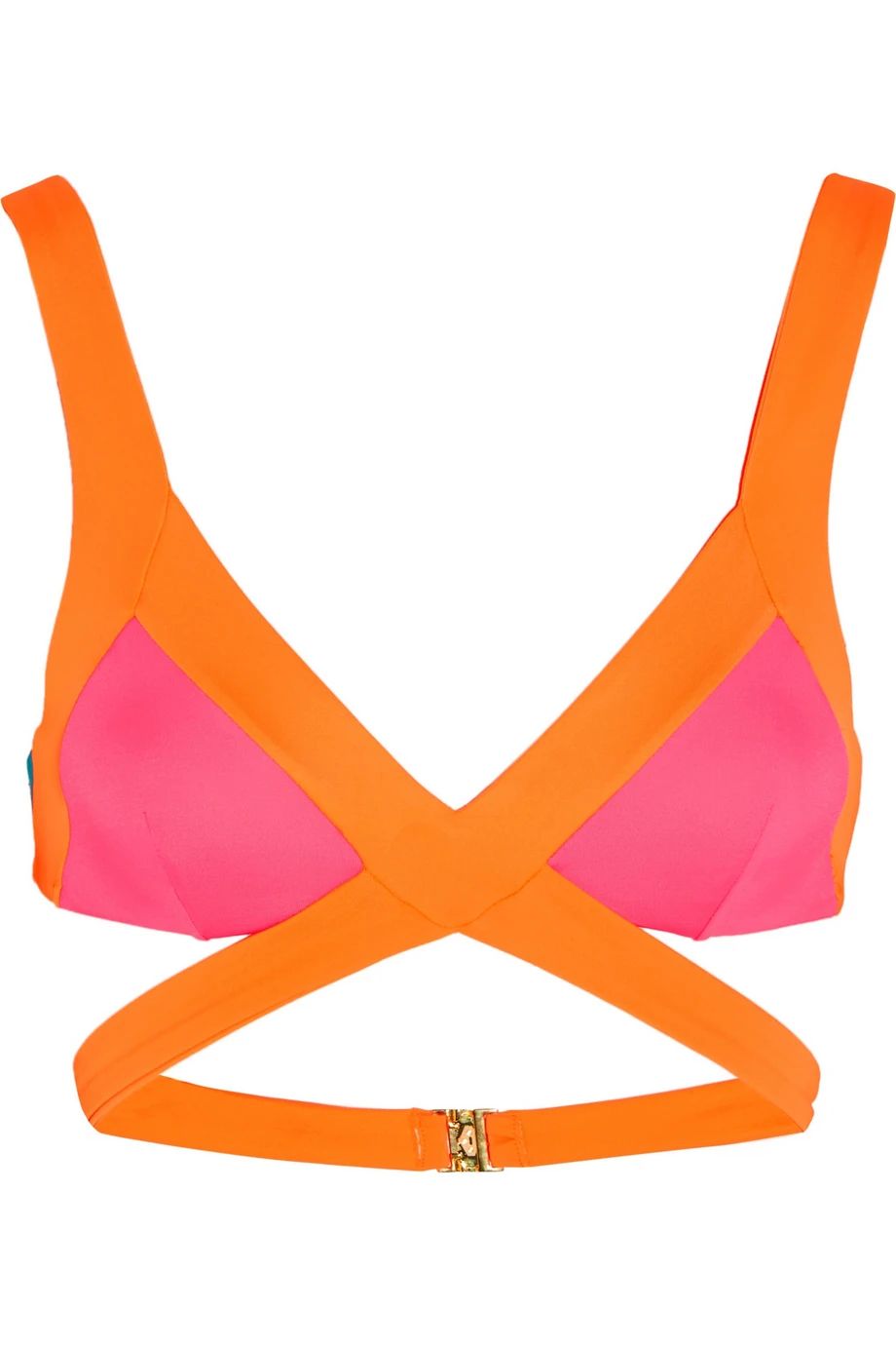 Agent Provocateur Mazzy Popstar Triangle Bikini Top, Fuchsia/Orange, Women's, Size: 2 | NET-A-PORTER (US)