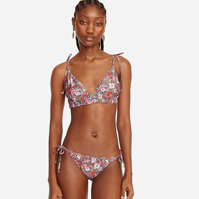 Tie-shoulder ruched top in Liberty® Meadow Song floral | J. Crew US