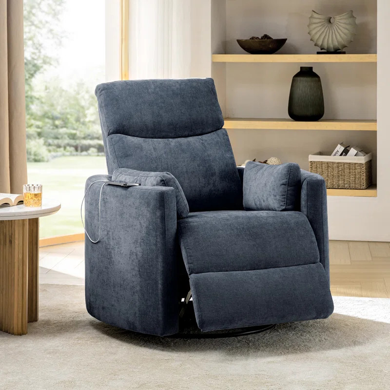 Anneisha Modern Swivel Rocker Power Recliner with Moveable Pillows | Wayfair North America
