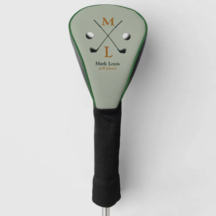 golfer . golf-player monogram golf head cover | Zazzle | Zazzle