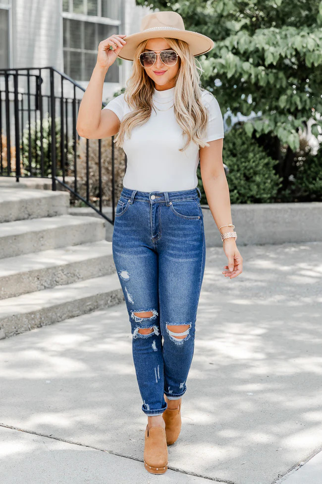 What's Happening Ivory Mock Neck Short Sleeve Bodysuit FINAL SALE | Pink Lily