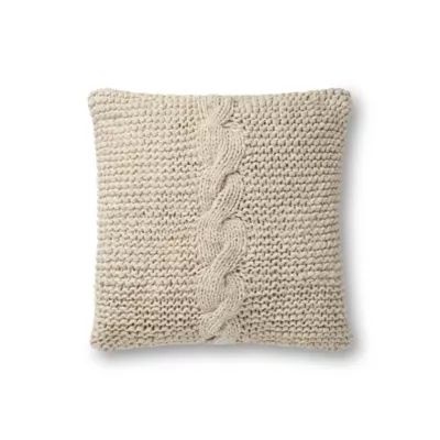Magnolia Home by Joanna Gaines Adeline 18-Inch Square Throw Pillow in Beige | Bed Bath & Beyond