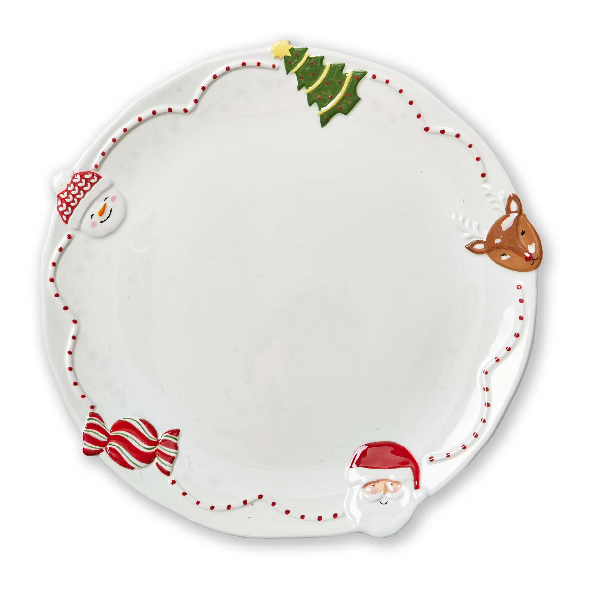 tag Holiday Cheer Multicolor Ceramic Round Serving Platter 12.5 in Perfect for Christmas Gatherin... | Target