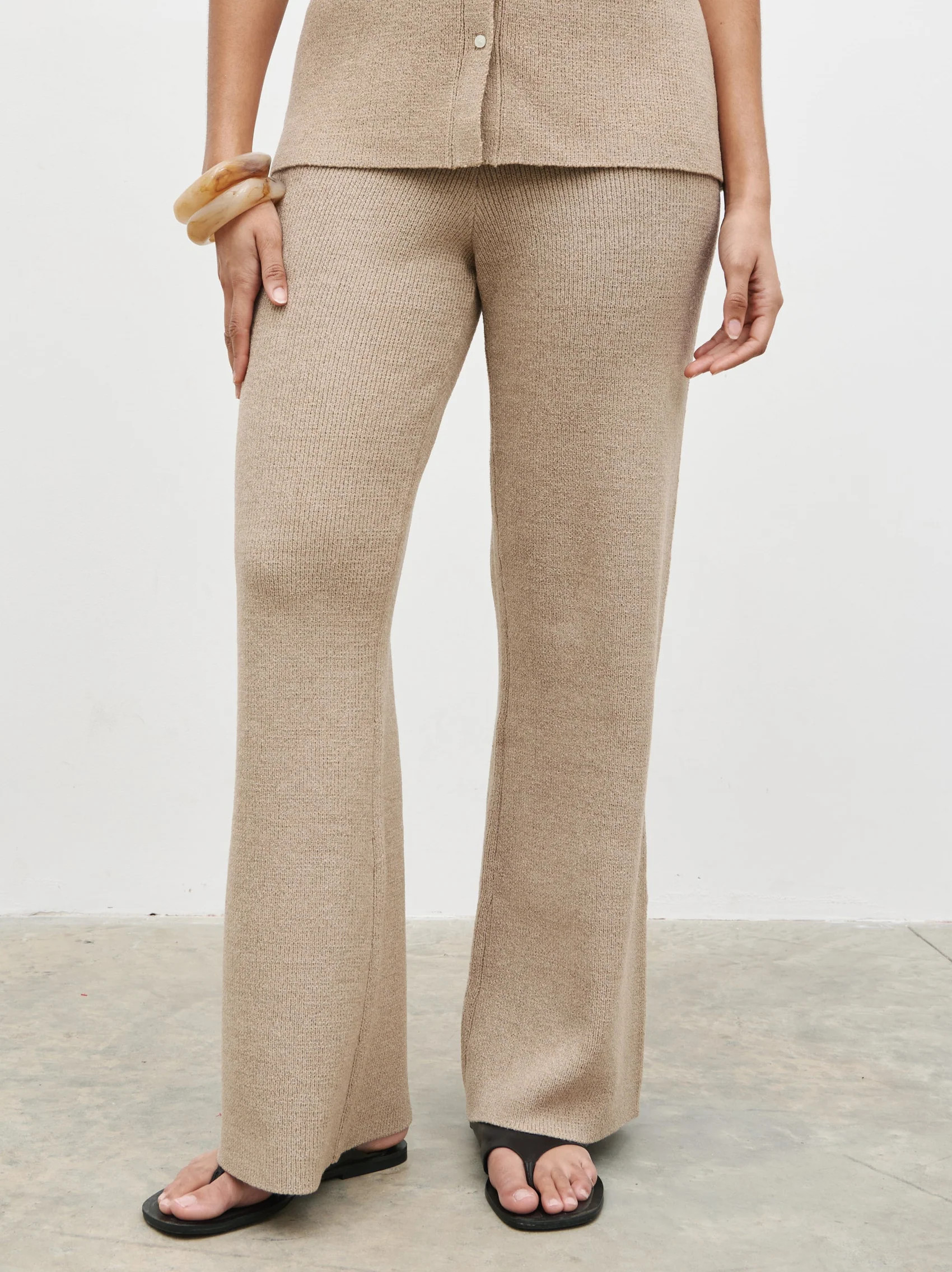 Kourtney Knit Trousers - Taupe | Pretty Lavish (UK)