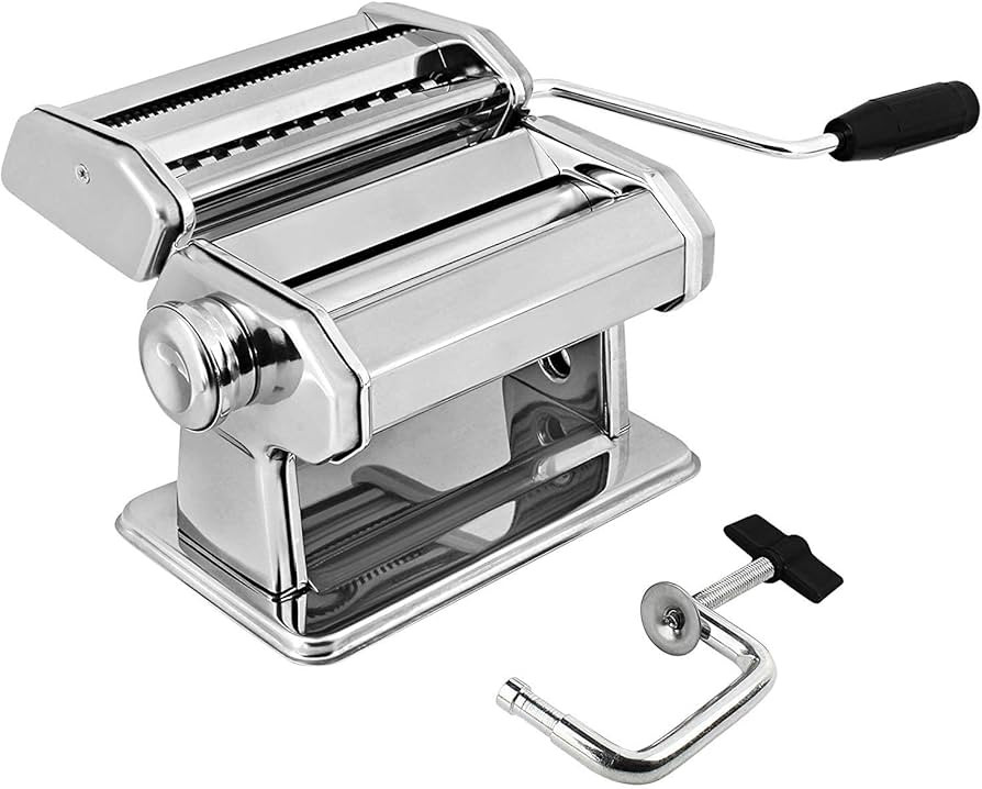 GOURMEX Pasta Maker Machine Stainless Steel Manual | With Adjustable Thickness Settings | Perfect... | Amazon (US)
